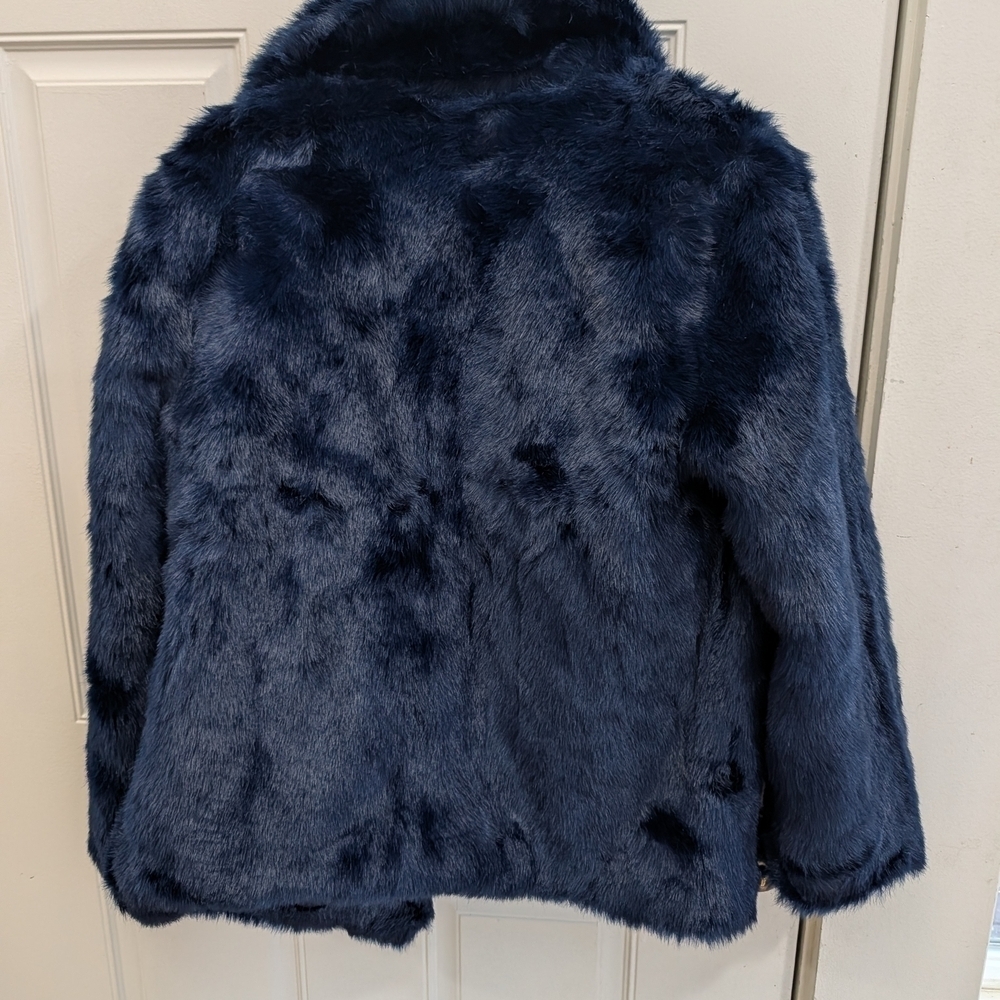 NWT ASOS Blue Faux Fur Coat - Picture 8 of 8